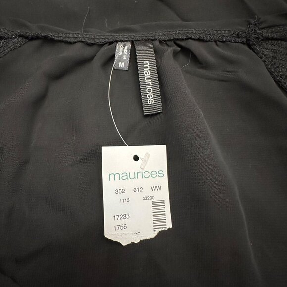 Maurices Shirt Women M NWT Black Shimmer Sheer Back High Low Hem Party New Years - Picture 11 of 11